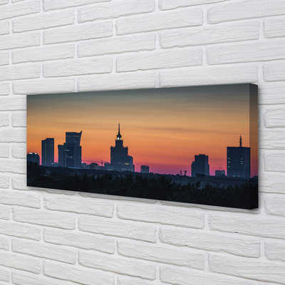 Slika na platnu Sunset panorama varšavi