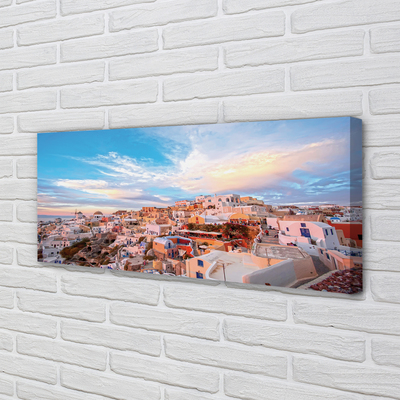Slika na platnu Grčija panorama mesta sončnem zahodu