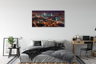 Slika na platnu Varšava mesto noč panorama