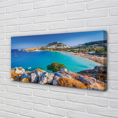 Slika na platnu Grčija obala plaža panorama