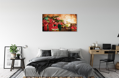 Slika na platnu Darila božični okraski luči