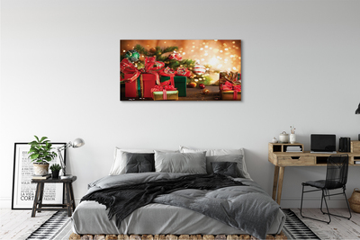 Slika na platnu Darila božični okraski luči