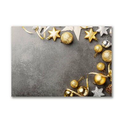 Slika na platnu Zlati božični božični kroglice