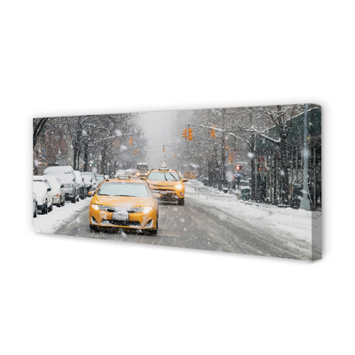 Slika na platnu Zima sneg town car
