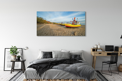 Slika na platnu Gdansk beach čolni morje