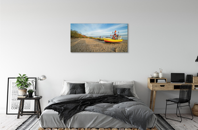 Slika na platnu Gdansk beach čolni morje