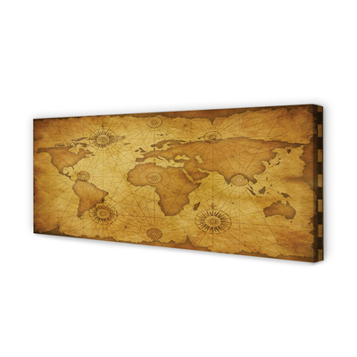 Slika na platnu Stare zemljevid zgorela robovi