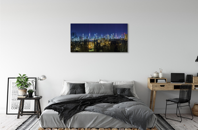 Slika na platnu Nočna panorama varšavi