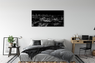 Slika na platnu Nočna panorama varšava nebotičnikov