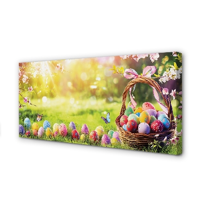 Slika na platnu Košarica jajce cvet travnik