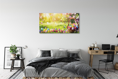 Slika na platnu Košarica jajce cvet travnik