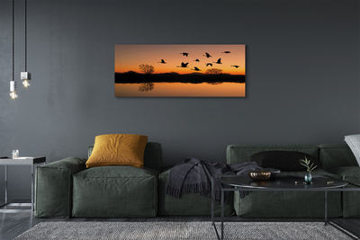 Slika na platnu Flying ptice sunset