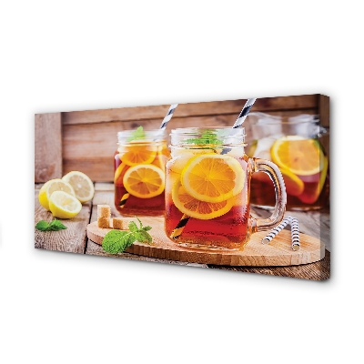 Slika na platnu Tea slamice hladno citrusov