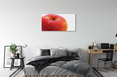 Slika na platnu Vodne kapljice na jabolko