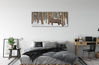 Slika na platnu Deer zimski gozd