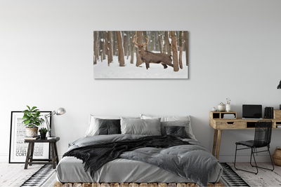 Slika na platnu Deer zimski gozd