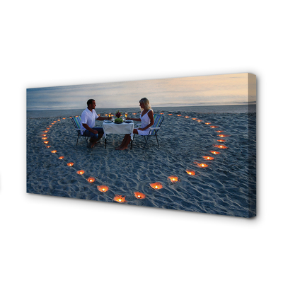 Slika na platnu Srce s parom sveče morja