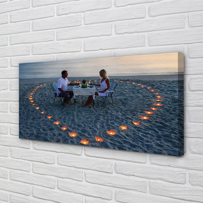 Slika na platnu Srce s parom sveče morja