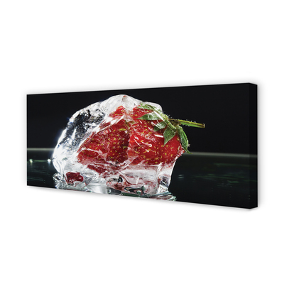 Slika na platnu Strawberry v ledeni kocki