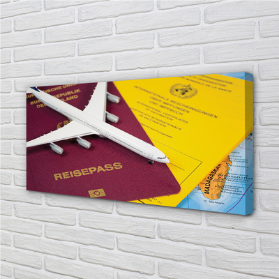 Slika na platnu Plane map potni list