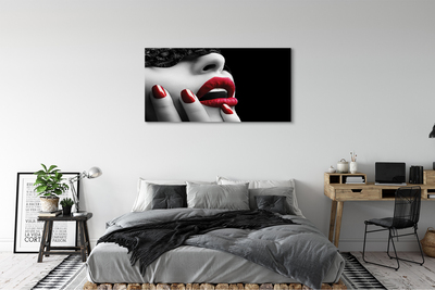 Slika na platnu Ženska ustnice nohti