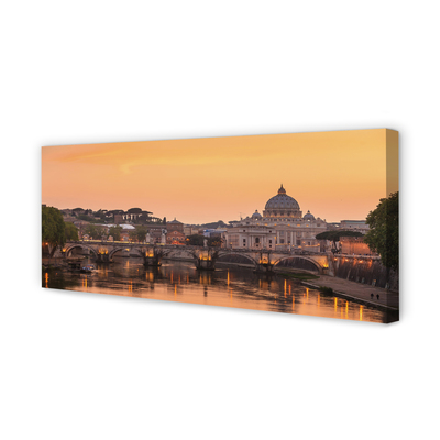 Slika na platnu Reka rim sunset mostov stavb