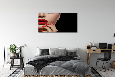 Slika na platnu Ženska rdeče ustnice in nohte