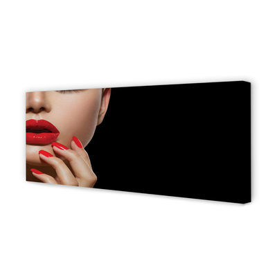 Slika na platnu Ženska rdeče ustnice in nohte