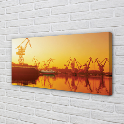 Slika na platnu Gdańsk ladjedelnica sunrise