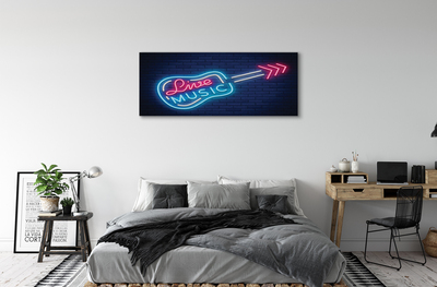 Slika na platnu Kitara neonska reklama