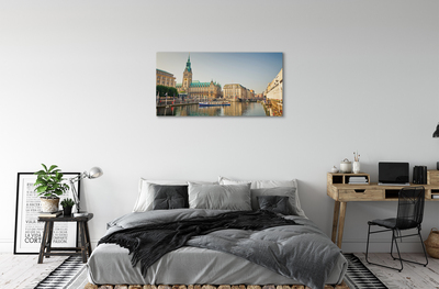 Slika na platnu Nemčija hamburg river katedrala