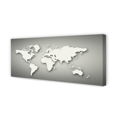 Slika na platnu Sivo ozadje bela zemljevid
