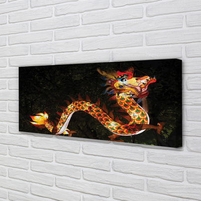Slika na platnu Japonski zmaj osvetljena