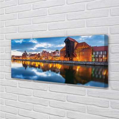 Slika na platnu Gdansk reka stavbe
