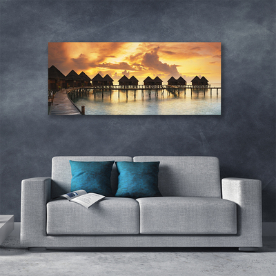 Slika na platnu Sea sky počitniške hiše