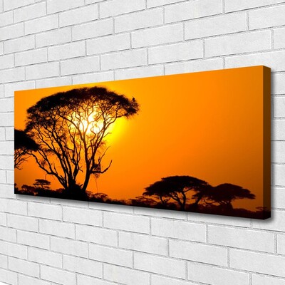 Slika na platnu Narava drevo sonce