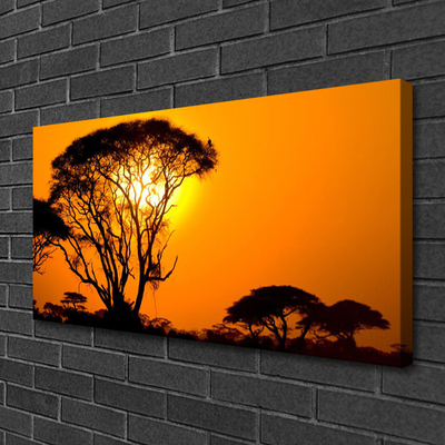 Slika na platnu Narava drevo sonce