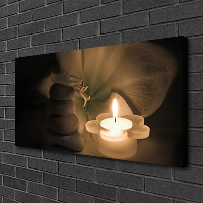 Slika na platnu Sveča spa kamni