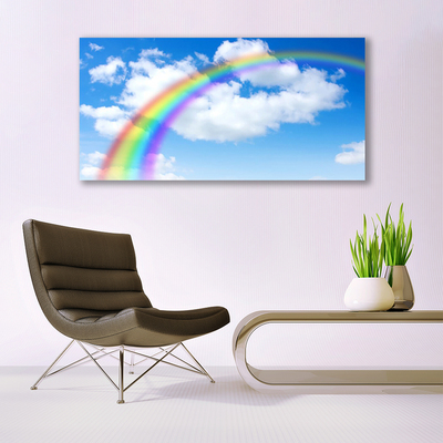 Slika na platnu Rainbow sky oblaki narava