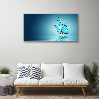 Slika na platnu Metulji blue water art