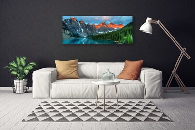 Slika na platnu Mountain forest lake landscape