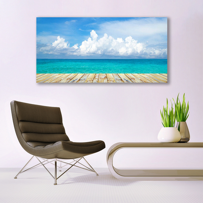 Slika na platnu Sea of ​​clouds pier landscape