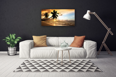 Slika na platnu Palm trees beach landscape