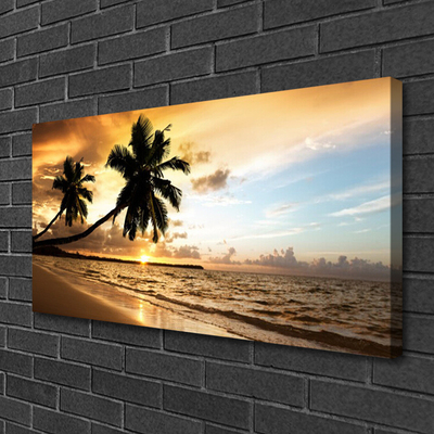 Slika na platnu Palm trees beach landscape