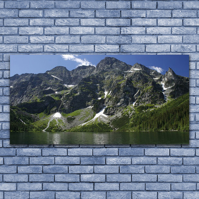 Slika na platnu Lake forest mountain landscape