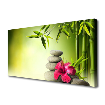 Slika na platnu Flower bamboo zen kamni