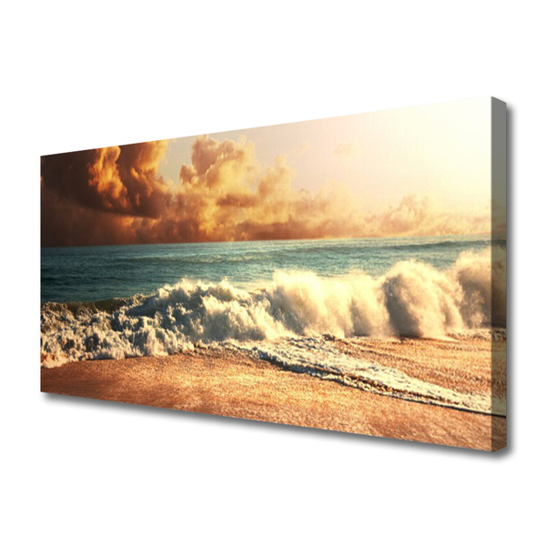 Slika na platnu Ocean beach waves landscape