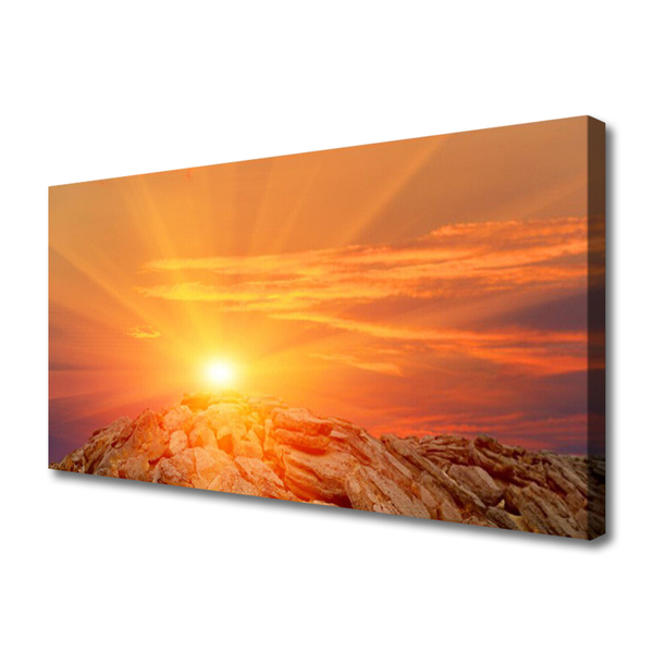 Slika na platnu Sun sky mountain landscape
