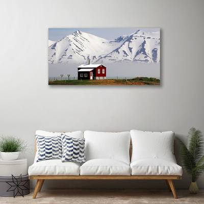 Slika na platnu Mountain home landscape sneg