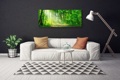 Slika na platnu Gozdna pot drevesa narava